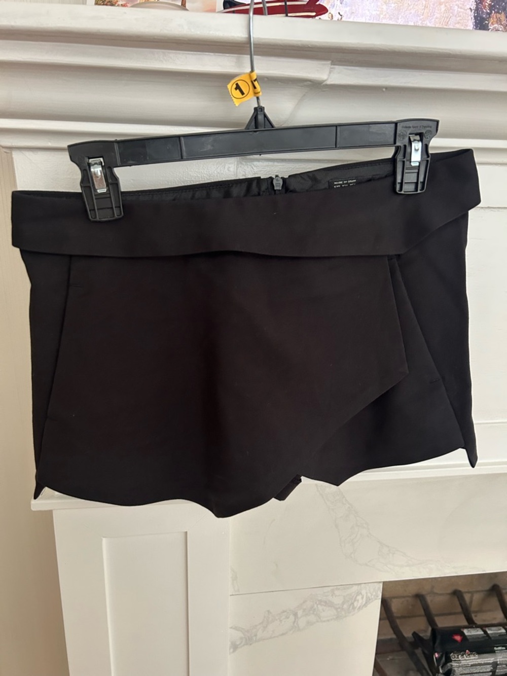 ZARA BASIC Black Foldover Waist Skort - Classic Minimal